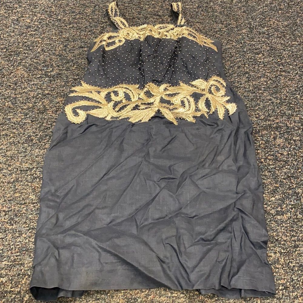 Vango Vintage Bedazzled Linen dress sz. 12